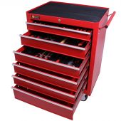 George Tools Werkzeugwagen gefüllt 6 Schubladen 80-teilig rot
