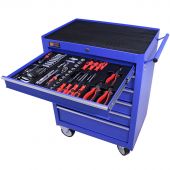 George Tools Werkzeugwagen gefüllt 6 Schubladen 144-teilig blau