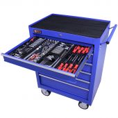 George Tools Werkzeugwagen gefüllt 6 Schubladen 209-teilig blau