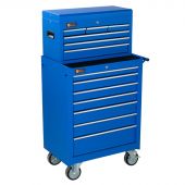 George Tools Werkzeugwagen mit Kiste 13 Schubladen blau