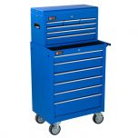 George Tools Werkzeugwagen mit Kiste 12 Schubladen blau